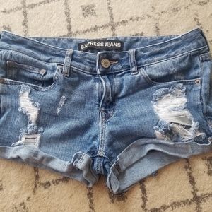 Express Jean shorts distressed